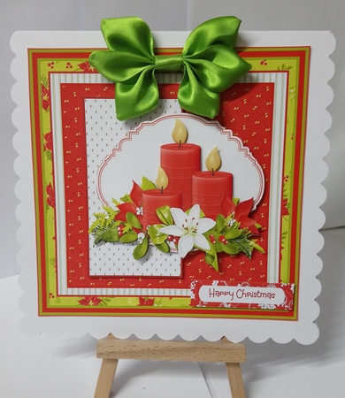 Red Christmas candle by Jackie Odonnell
