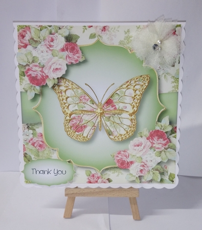 Floral Butterfly - Vintage Pink Roses by Jackie Odonnell