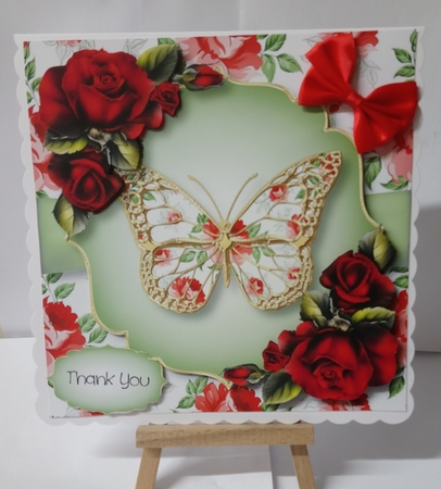 Floral Butterfly - Red Roses by Jackie Odonnell
