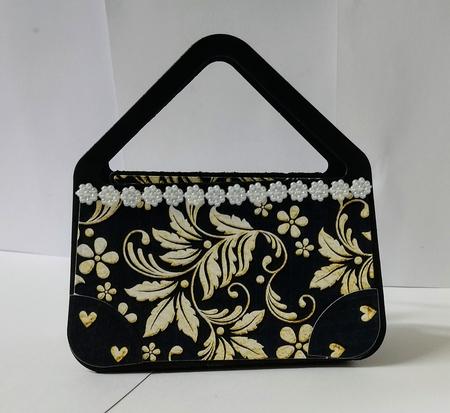 Gold Foil and Black Background by Jackie Odonnell
