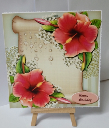 Vintage Scroll Beautiful Hibiscus Mini Kit by Jackie Odonnell