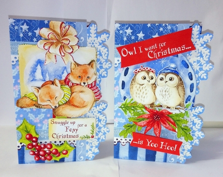 Cosy Woodland Christmas Quick Cards by Jackie Odonnell
