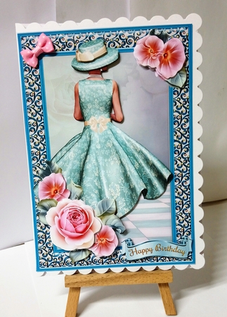 Framed Lady & Pink Flowers Mini Kit by Jackie Odonnell