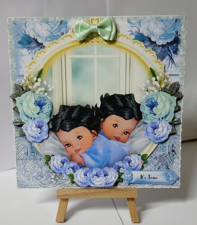 Baby Boy Twins card Kit by Jackie Odonnell