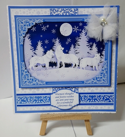 WINTER FOREST WOLVES Christmas or BIRTHDAY 7.8 Quick Layer Card or Decoupage Mini Kit by Jackie Odonnell
