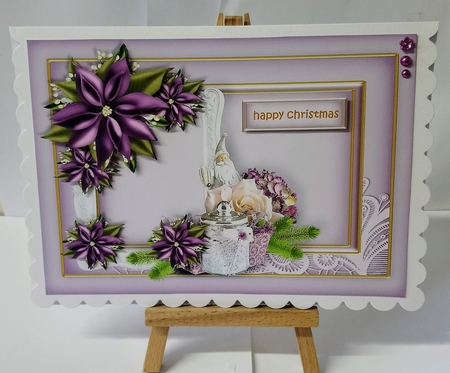 Classic Christmas Purple Poinsettia 4 by Jackie Odonnell