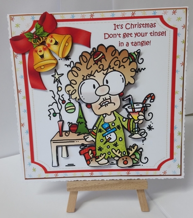 8x8 Gertrude gets her tinsel in a tangle mini kit by Jackie Odonnell