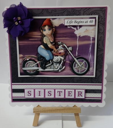 BIKER BONANZA Male Female Birthday & Christmas 7.5 Decoupage Bumper Kit by Jackie Odonnell