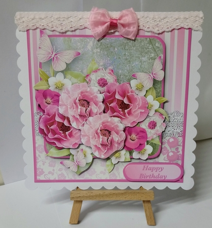 Pink Posy - Decoupage Card Mini Kit by Jackie Odonnell