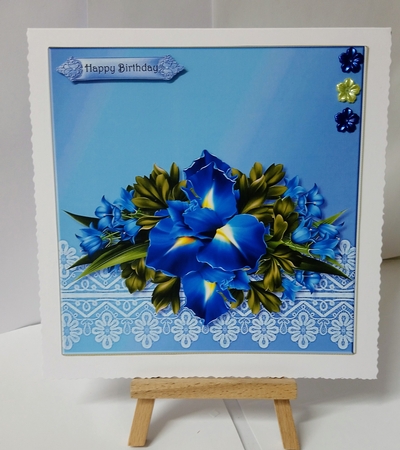 Beautiful  Blue  Flowers Quick Card Topper by Jackie Odonnell
