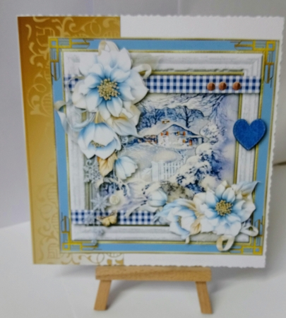 A Blue Country Christmas Card Topper & Gift Card  by Jackie Odonnell