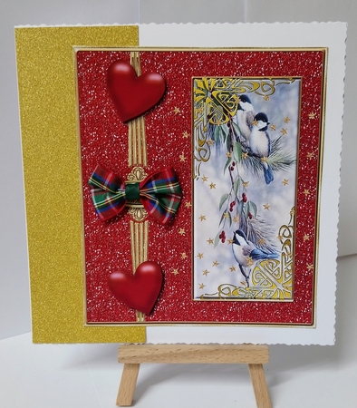 Vintage Chick-a-Dee Christmas Card Topper  by Jackie Odonnell