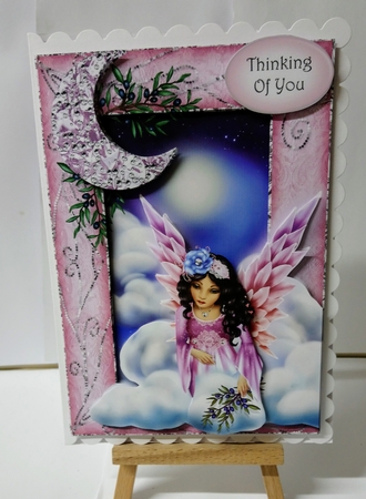 Guardian Angel Moon In Pink & Purple by Jackie Odonnell