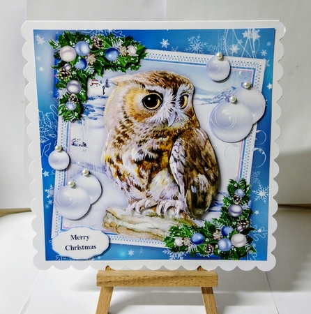 Gorgeous Brown Owl With Baubles 8x8 Mini Kit by Jackie Odonnell