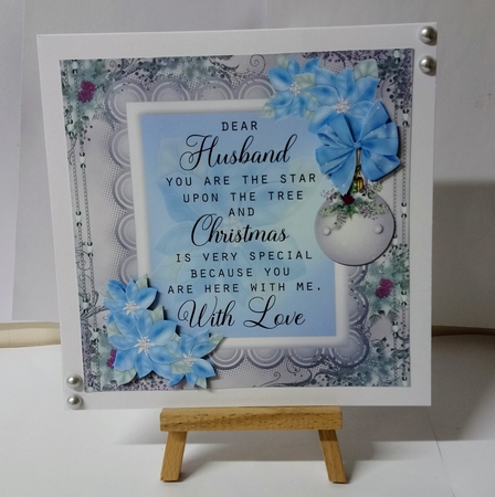 With Love Husband Christmas 7x7 Quick card by Jackie Odonnell