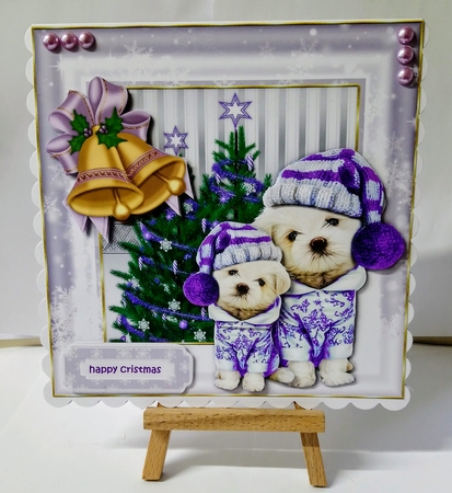 Cute christmas puppies by Jackie Odonnell