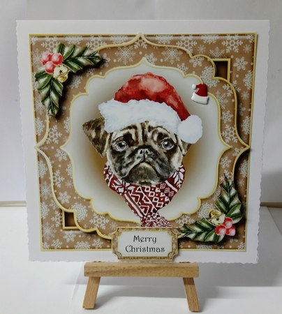 Gorgeous Christmas Dog - Pug by Jackie Odonnell