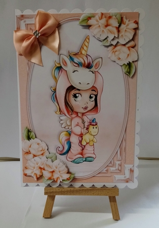 Unicornmania Card Front With Roses by Jackie Odonnell