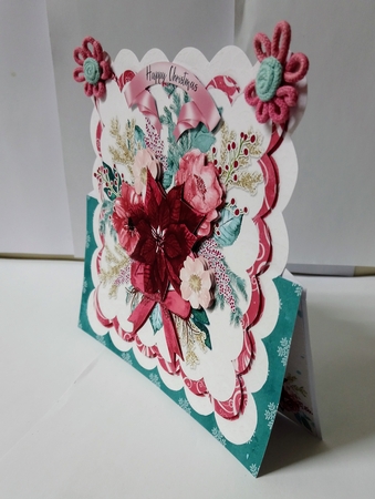 Christmas Floral Rhapsody Over the Edge Tent Card & Envelope (Large) by Jackie Odonnell