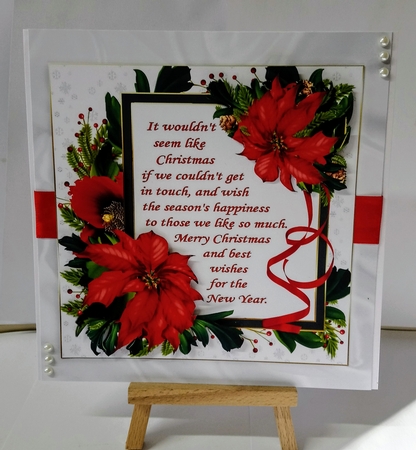 7x7 Christmas verse poinsettia mini kit by Jackie Odonnell