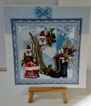 Owl I want for Christmas Decoupage Topper by Jackie Odonnell