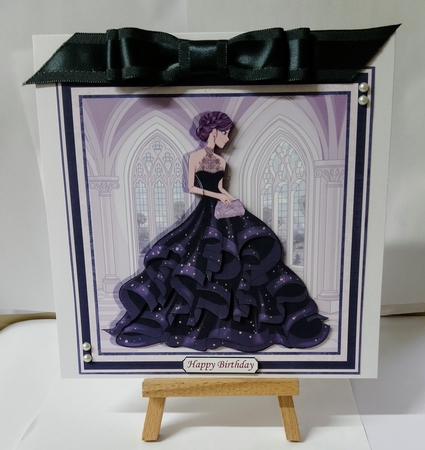 GLAMOROUS LADY BLACK DRESS 7.5 Decoupage & Insert Kit by Jackie Odonnell