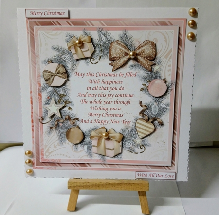 ROSE GOLD CHRISTMAS 7.5 Decoupage & Insert Bumper Kit by Jackie Odonnell