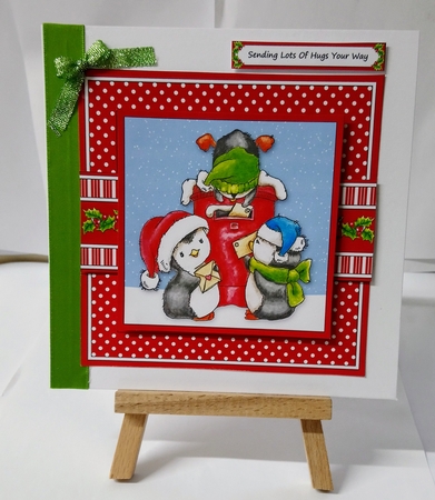 Cute Penguins Mailing Letters To Santa by Jackie Odonnell