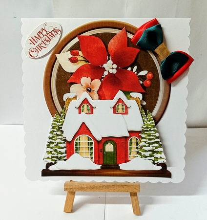 Card Topper Globe Christmas House by Jackie Odonnell