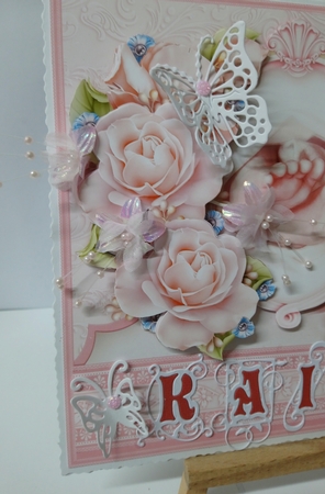 CHRISTENING TOES & ROSES 7.5 Decoupage & Inserts Bumper Kit by Jackie Odonnell