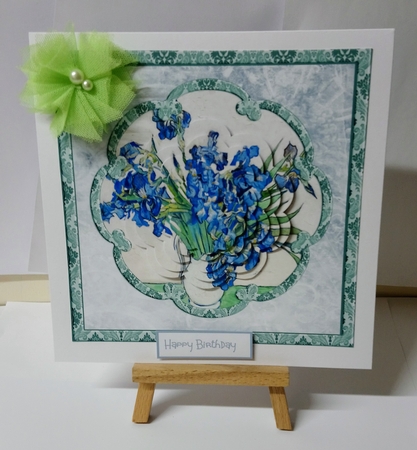 Vase of blue watercolour flowers by Jackie Odonnell