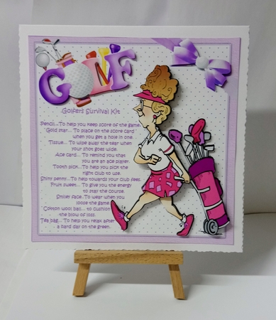 8x8 Millie has a golf survival kit mini kit by Jackie Odonnell