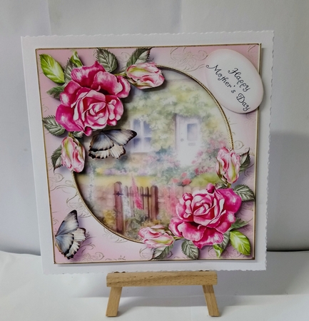 Rose Cottage Flutters - Pink Roses by Jackie Odonnell