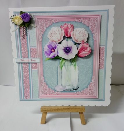 JAR OF SPRING BOUQUET 7.5 Decoupage & Insert Kit All Occasions by Jackie Odonnell