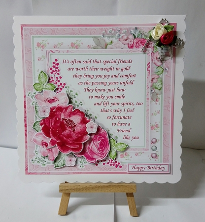 A FRIEND LIKE YOU Verse & Florals 7.5 Decoupage & Insert Mini Kit by Jackie Odonnell