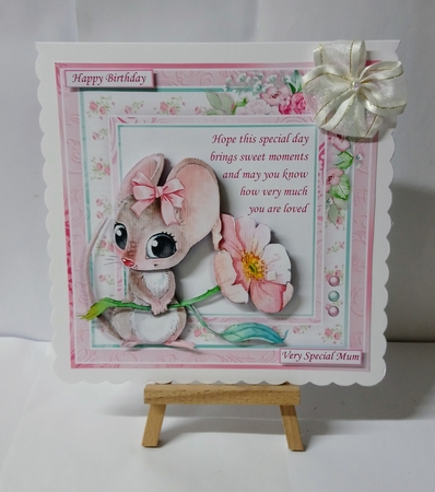 MOUSE & BLOSSOM With Verse 7.5 Decoupage & Insert Kit by Jackie Odonnell
