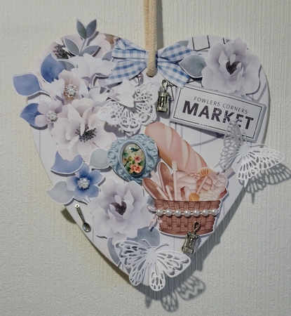 Country Farmhouse  Hanging Hearts Trio. by Jackie Odonnell