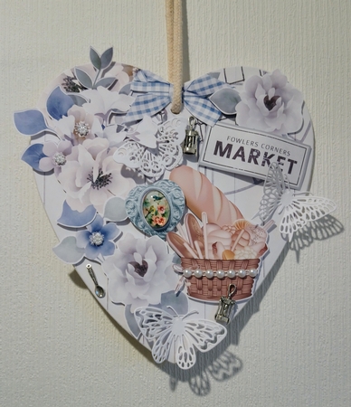 Country Farmhouse  Hanging Hearts Trio. by Jackie Odonnell
