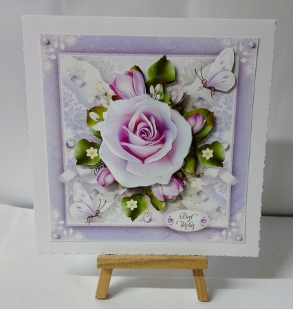 Soft Violet Roses Bouquet Card Mini Kit by Jackie Odonnell