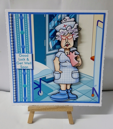 GET WELL DO I LOOK LIKE IM JOKING 7.5 Decoupage & Insert Mini Kit by Jackie Odonnell