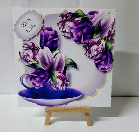 Teacup & Saucer - Gorgeous Purple Tulips by Jackie Odonnell