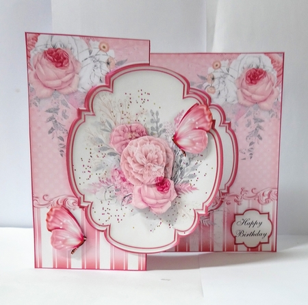 Flower Bouquet Fold Back Card Kit-4 by Jackie Odonnell