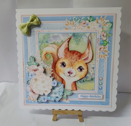 SQUIRREL ANOTHER YEAR NUTTIER 7.5 Decoupage & Insert Kit by Jackie Odonnell
