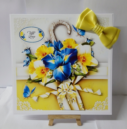 Vintage Umbrella with Spring Flowers Mini Kit by Jackie Odonnell