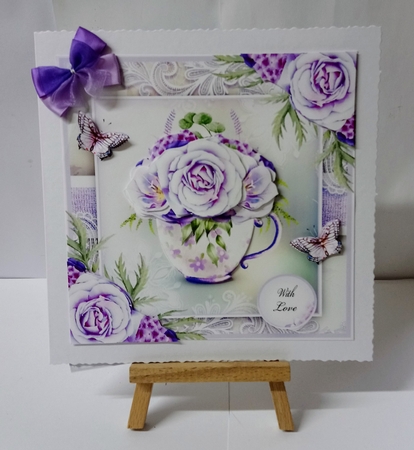 Watercolor Cup with Lilac Flowers Mini Kit by Jackie Odonnell