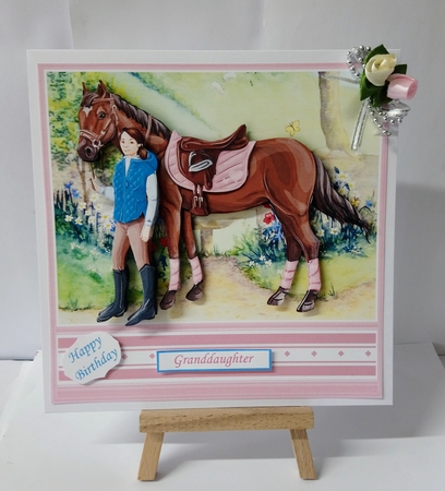 HORSE RIDING 7.5 Decoupage & Insert Mini Kit by Jackie Odonnell
