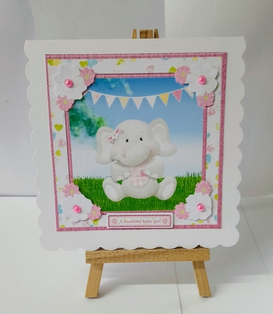 New Baby Girl Card Topper & Decoupage by Jackie Odonnell