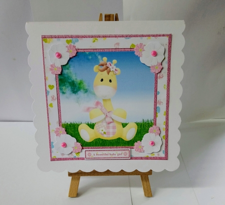 New Baby Girl Card Topper & Decoupage by Jackie Odonnell