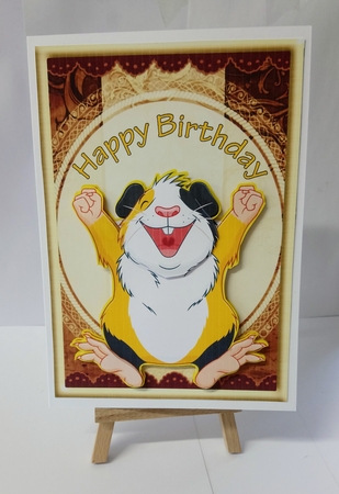 Happy Guinea Pig Card Front by Jackie Odonnell