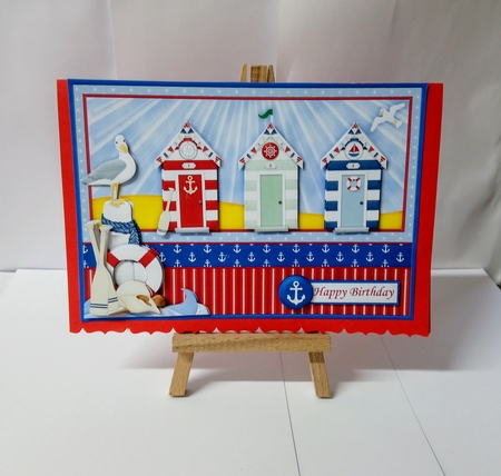 BEACH HUTS AT THE COAST A5 Card Topper & Insert Mini Kit by Jackie Odonnell